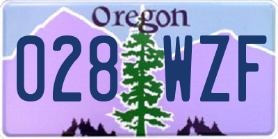 OR license plate 028WZF