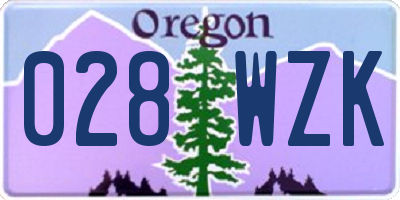OR license plate 028WZK