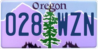 OR license plate 028WZN