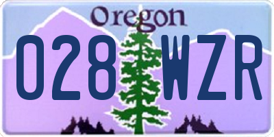 OR license plate 028WZR
