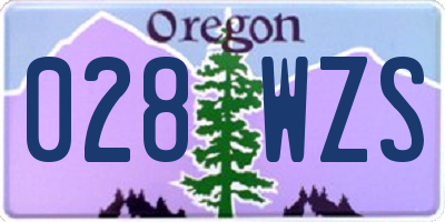 OR license plate 028WZS