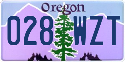 OR license plate 028WZT