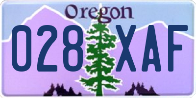 OR license plate 028XAF