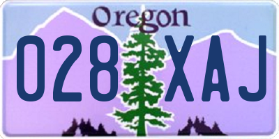 OR license plate 028XAJ