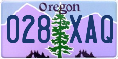 OR license plate 028XAQ