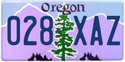 OR license plate 028XAZ