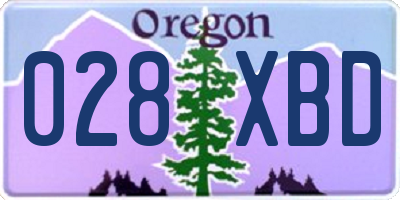 OR license plate 028XBD