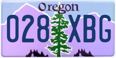 OR license plate 028XBG