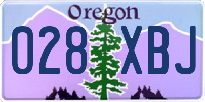 OR license plate 028XBJ