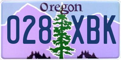 OR license plate 028XBK