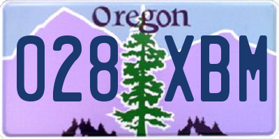OR license plate 028XBM
