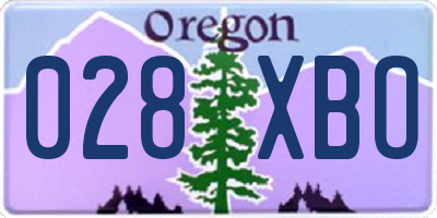 OR license plate 028XBO