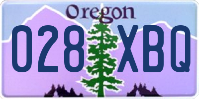 OR license plate 028XBQ