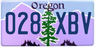 OR license plate 028XBV