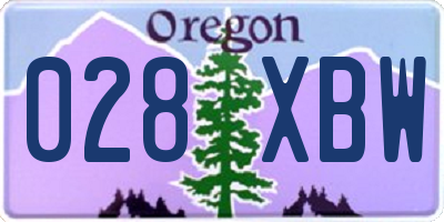 OR license plate 028XBW
