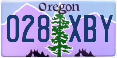 OR license plate 028XBY