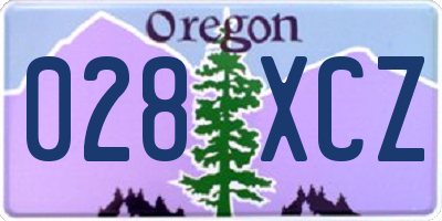 OR license plate 028XCZ