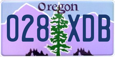 OR license plate 028XDB