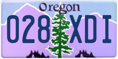 OR license plate 028XDI
