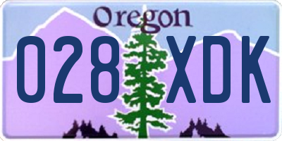 OR license plate 028XDK