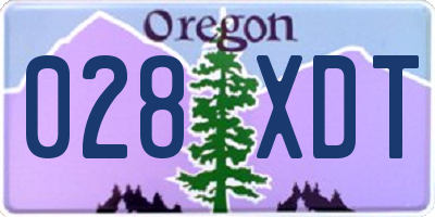 OR license plate 028XDT