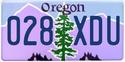 OR license plate 028XDU