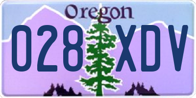 OR license plate 028XDV