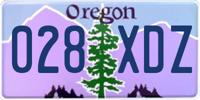 OR license plate 028XDZ