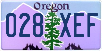 OR license plate 028XEF