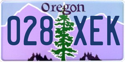OR license plate 028XEK