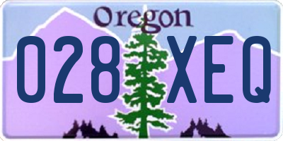 OR license plate 028XEQ