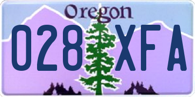 OR license plate 028XFA