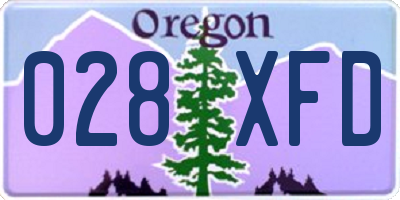 OR license plate 028XFD
