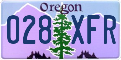 OR license plate 028XFR
