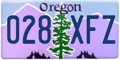 OR license plate 028XFZ