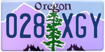 OR license plate 028XGY