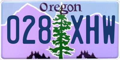 OR license plate 028XHW
