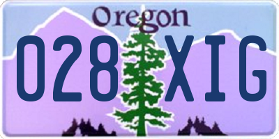 OR license plate 028XIG