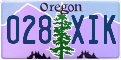 OR license plate 028XIK