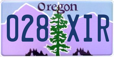 OR license plate 028XIR