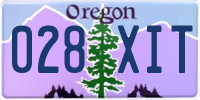OR license plate 028XIT
