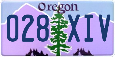 OR license plate 028XIV