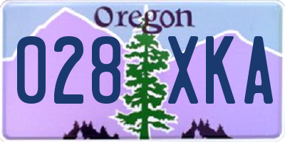 OR license plate 028XKA