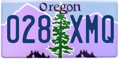 OR license plate 028XMQ