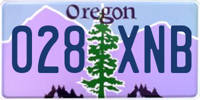 OR license plate 028XNB