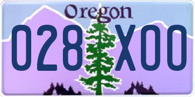 OR license plate 028XOO