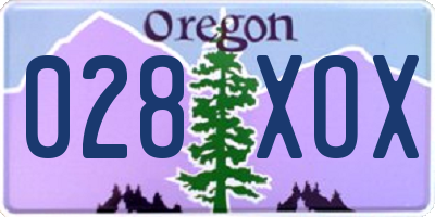 OR license plate 028XOX