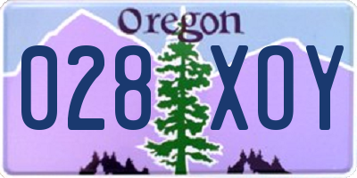 OR license plate 028XOY
