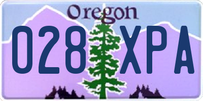 OR license plate 028XPA