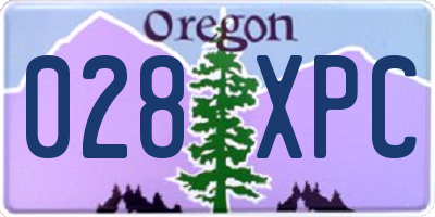 OR license plate 028XPC